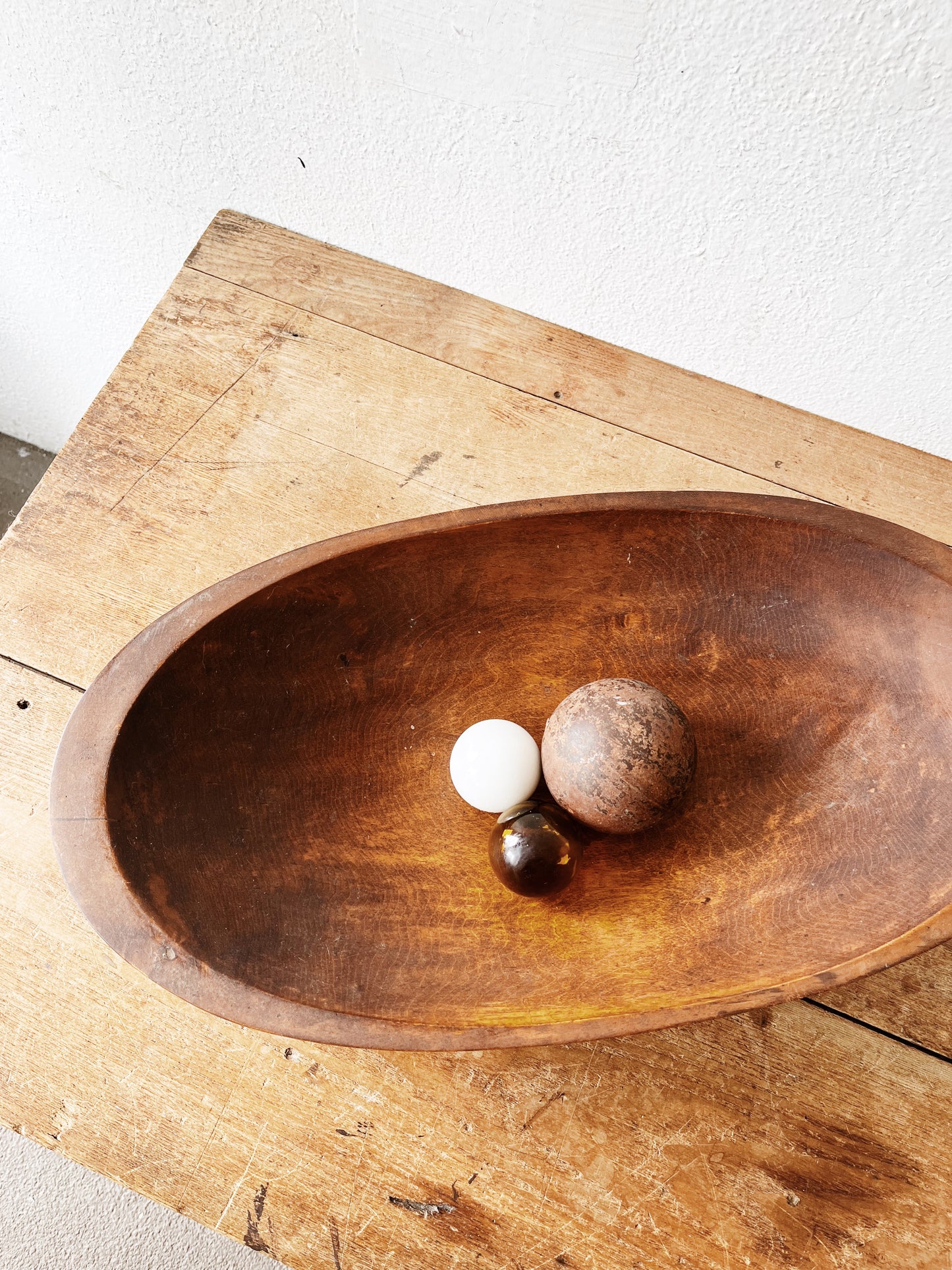Large Antique Primitive Dough Bowl