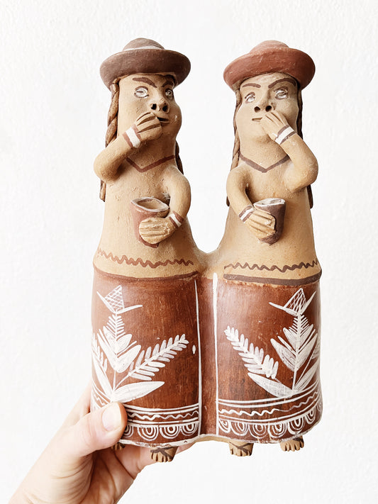 Vintage Clay Folk Art Whistle