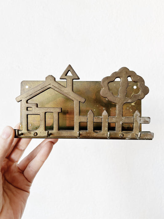 Vintage Brass Key/Mail Holder