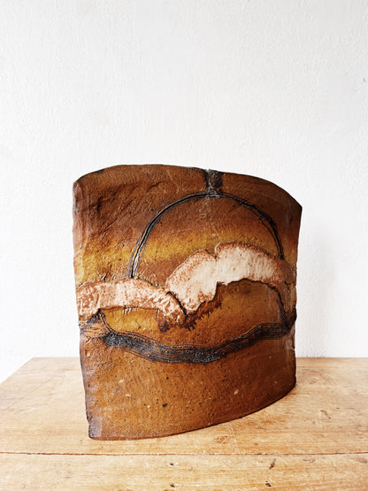 Vintage Slab Built Ceramic Sculpture