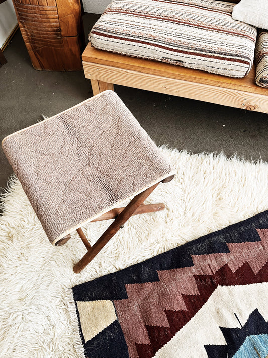 Vintage Folding Carpet Stool