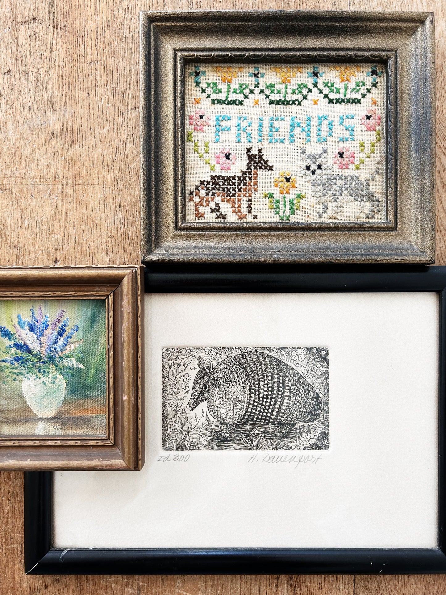 Vtg Original Armadillo Etching