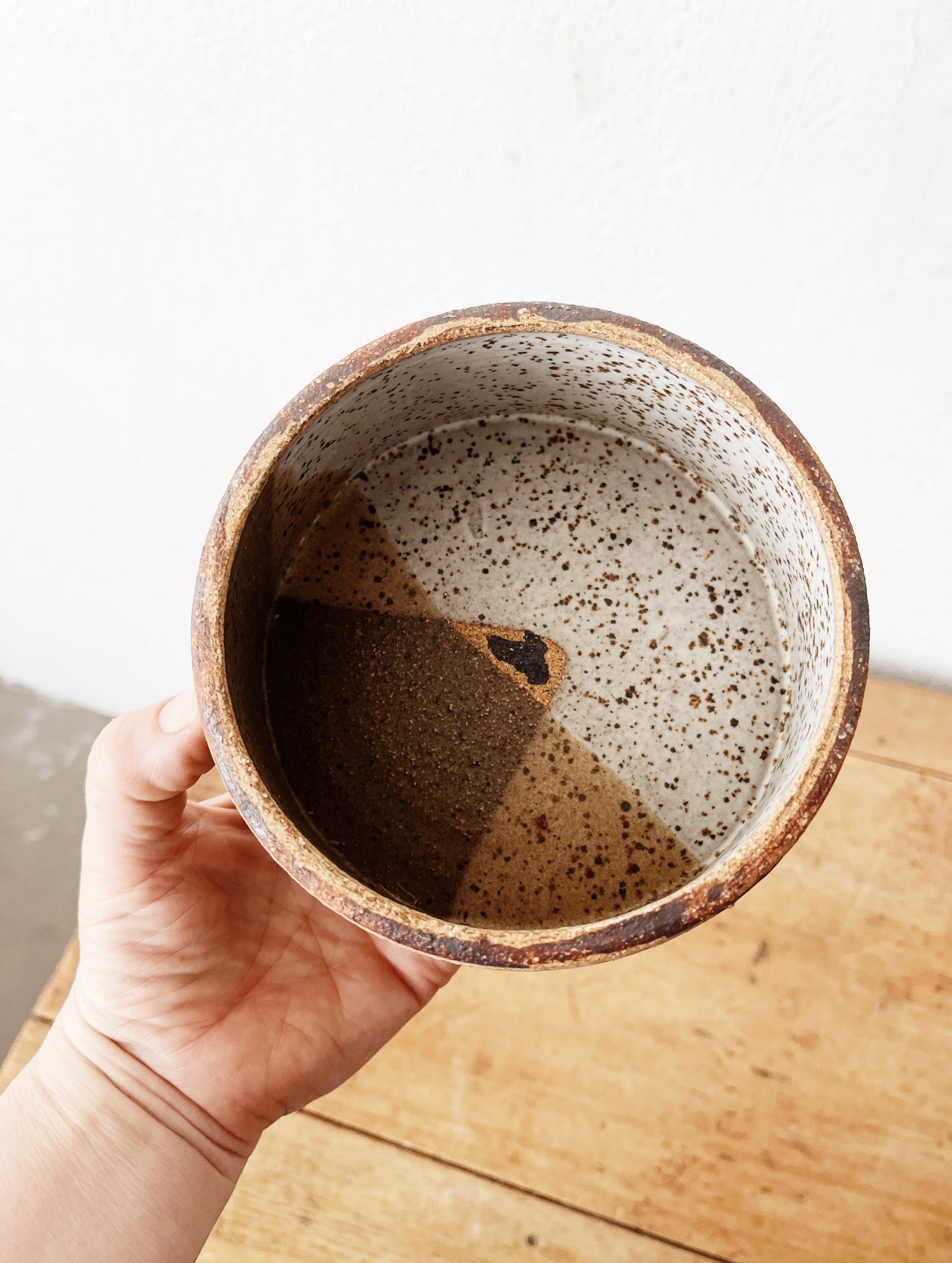 Vintage Lidded Stoneware Vessel