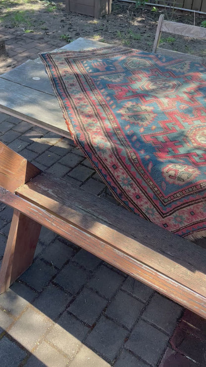 1920s Hand Knotted Wool Kilim Rug
