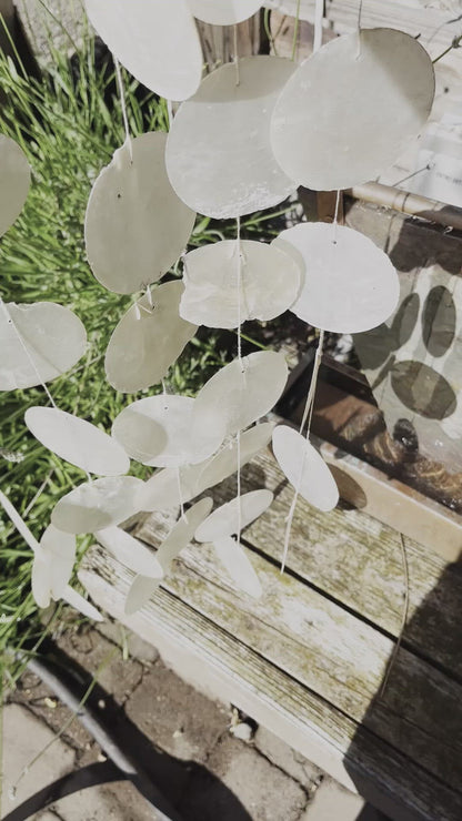 Large Vintage Capiz Windchime