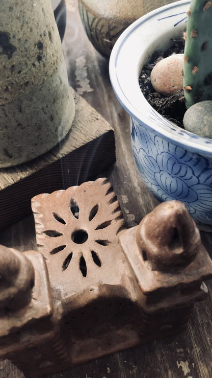 Vintage Clay Mission Incense Burner