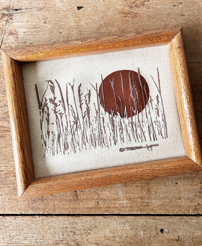 Vintage Framed Fabric Art