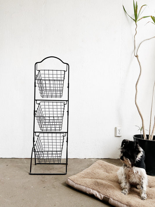 Metal Basket Storage Rack