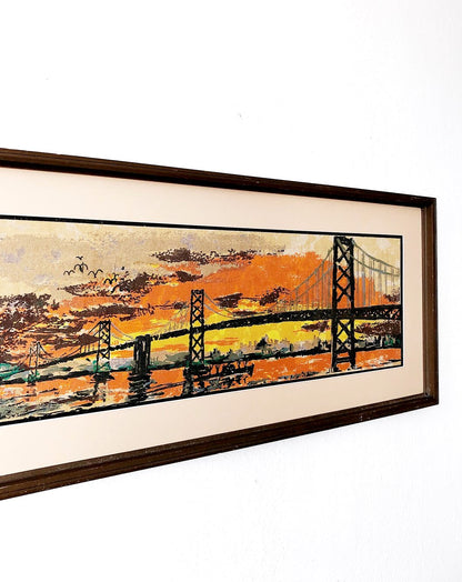 Vintage Bay Bridge Serigraph