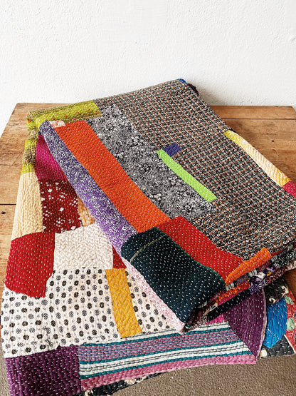 Handmade Cotton Kantha Quilt