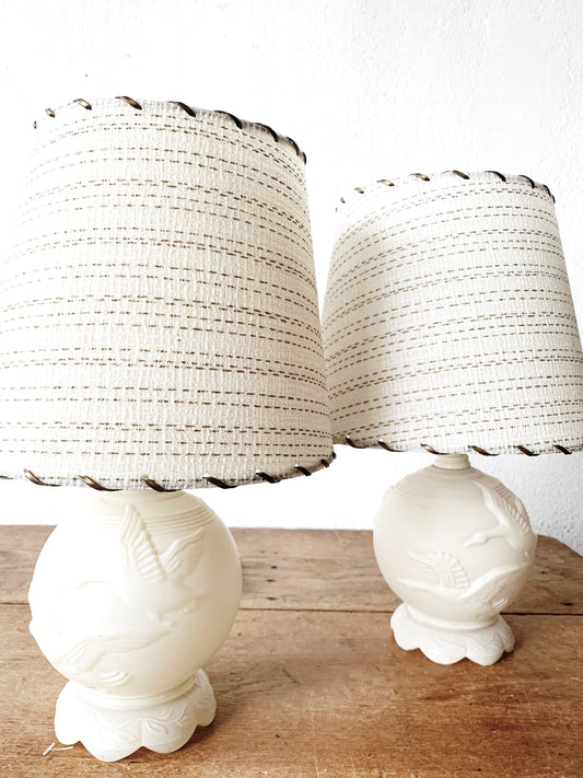 Mid Century Lamp with Woven Copper Shades