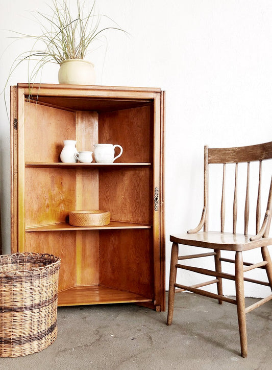 Vintage Handmade Corner Cupboard