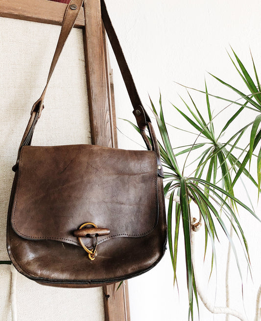 Vintage 1970s Leather Shoulder Bag