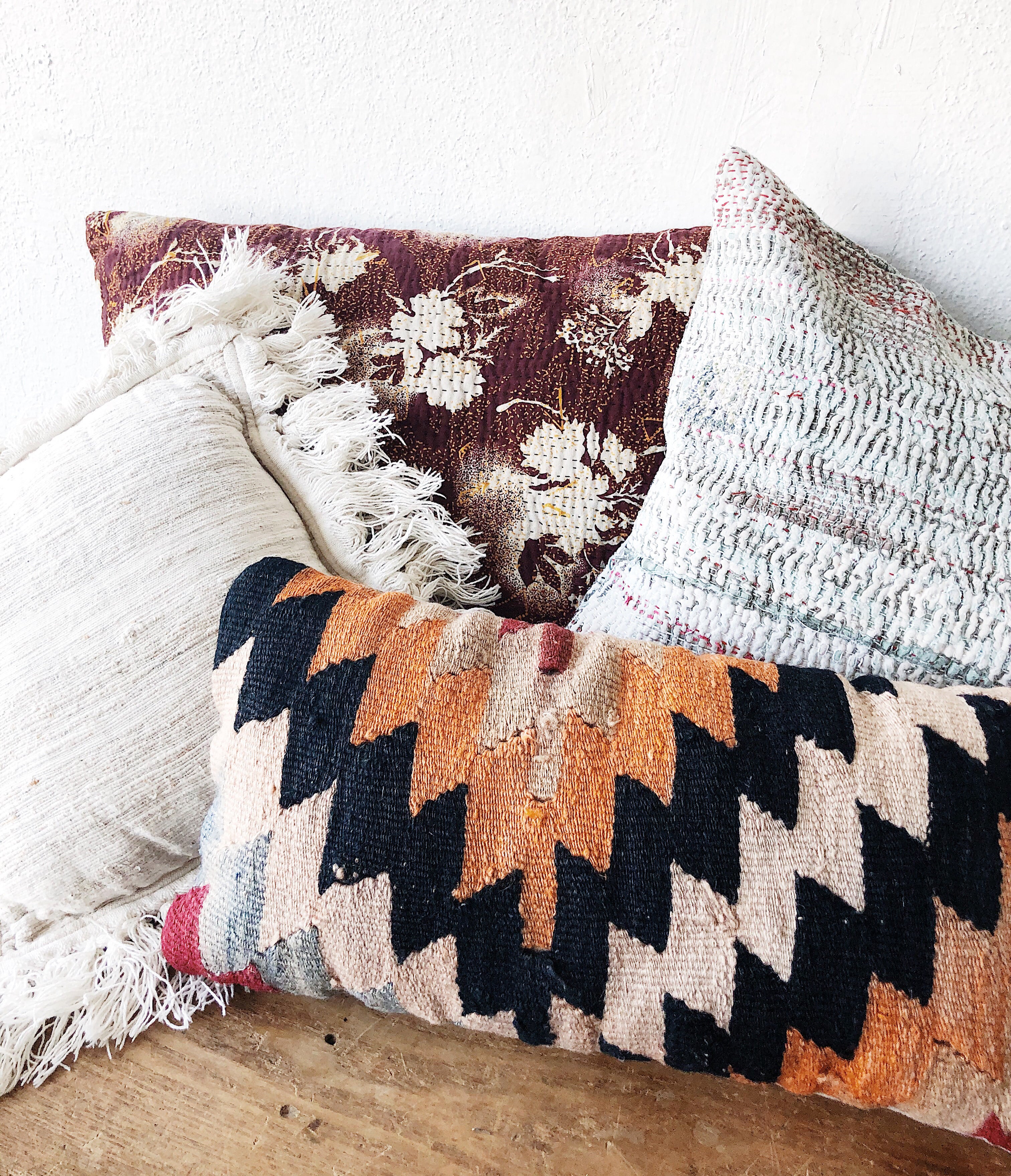 Vintage Indian Cotton Pillow - Thumbnail 3