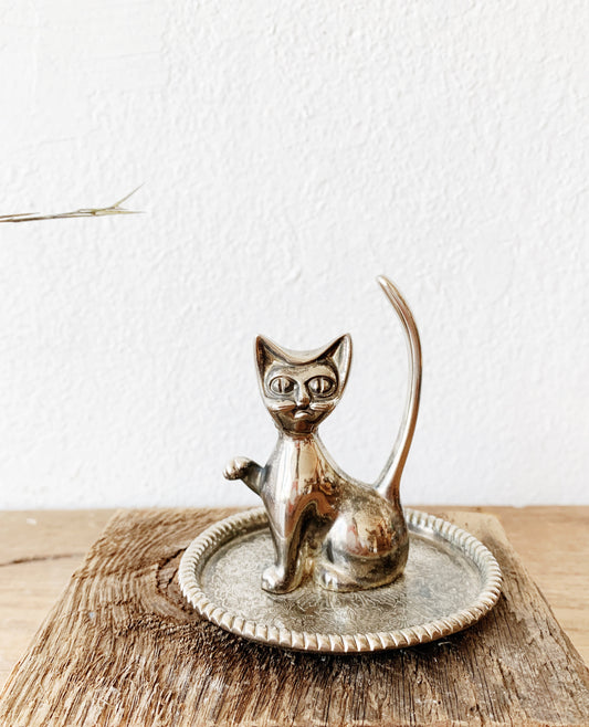 Vintage Pewter Ring Holder