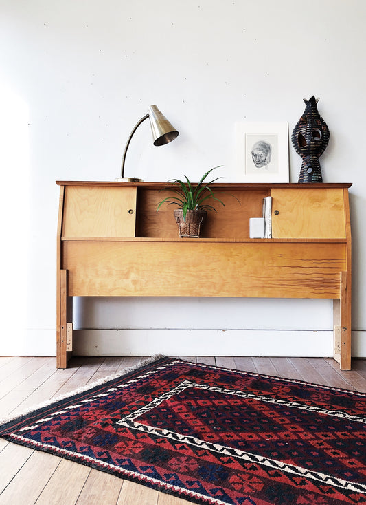Vintage Handmade Ply Headboard with Storage