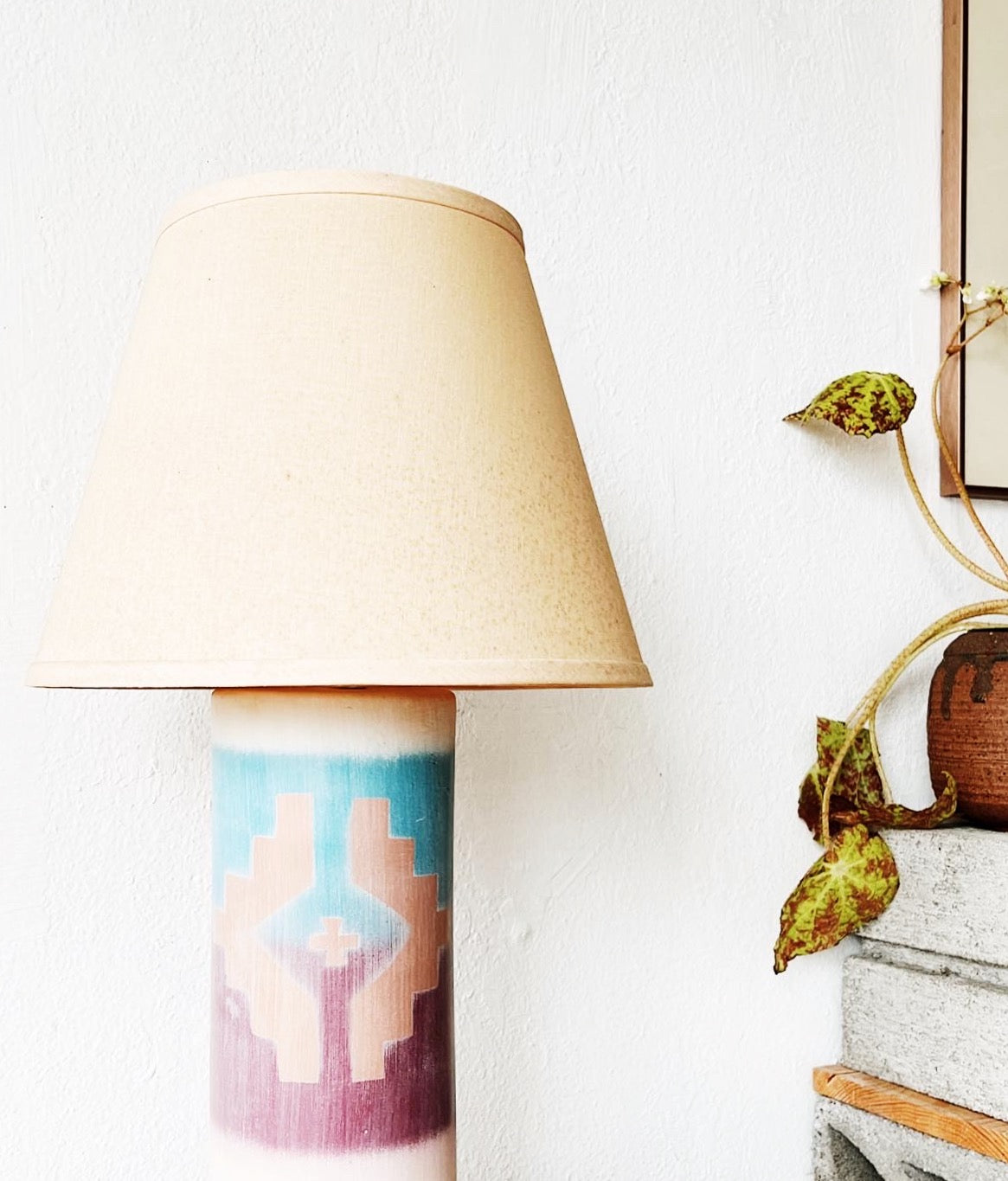 Vintage Southwestern Ceramic Lamp - Thumbnail 3