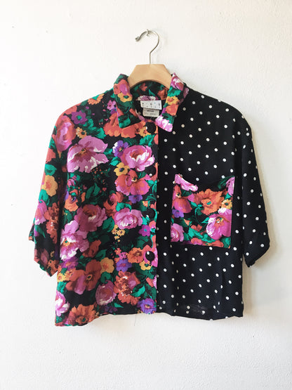 RESERVED Vintage Rayon Crop Top