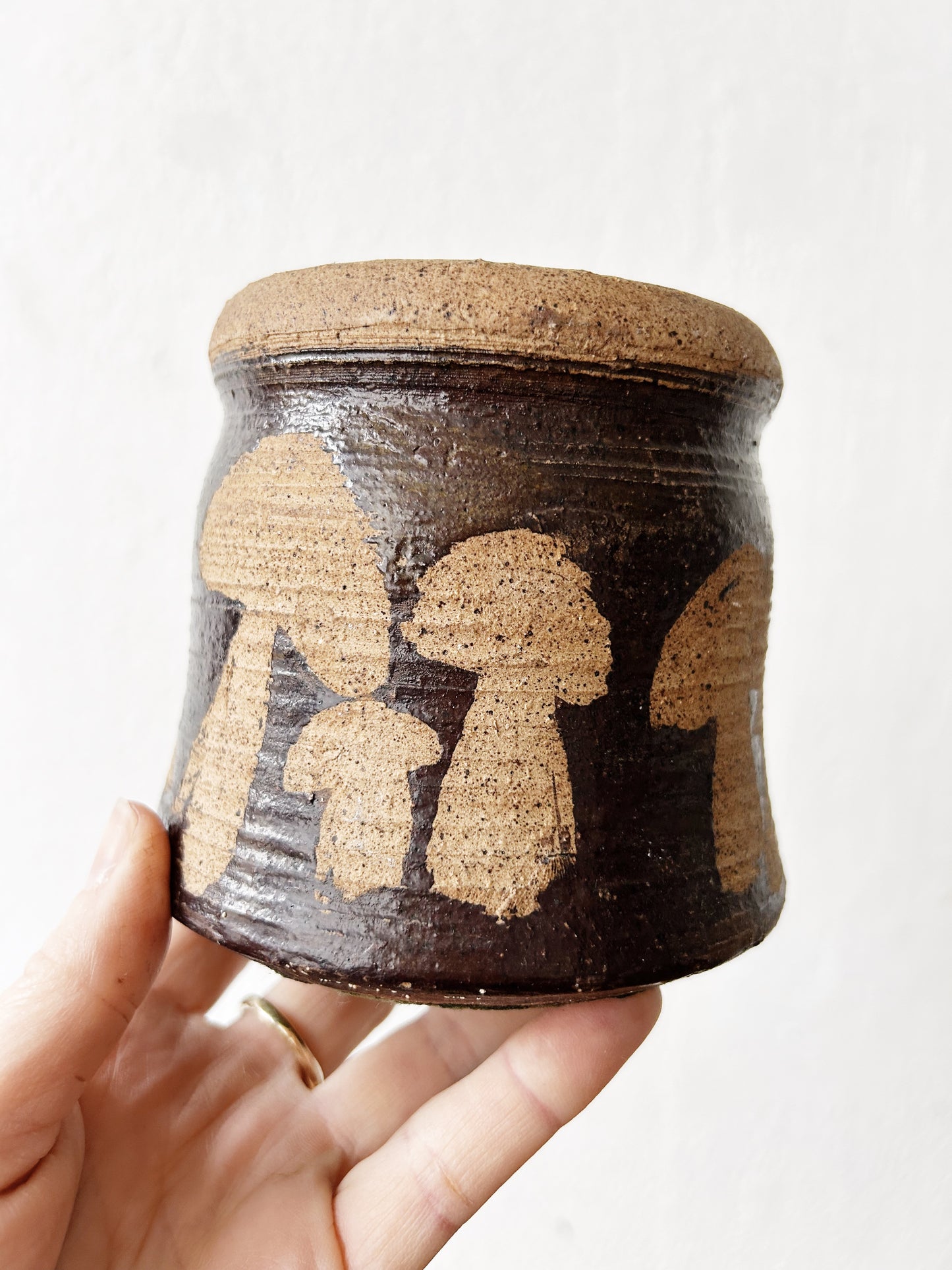 Vintage Mushroom Stoneware Vessel