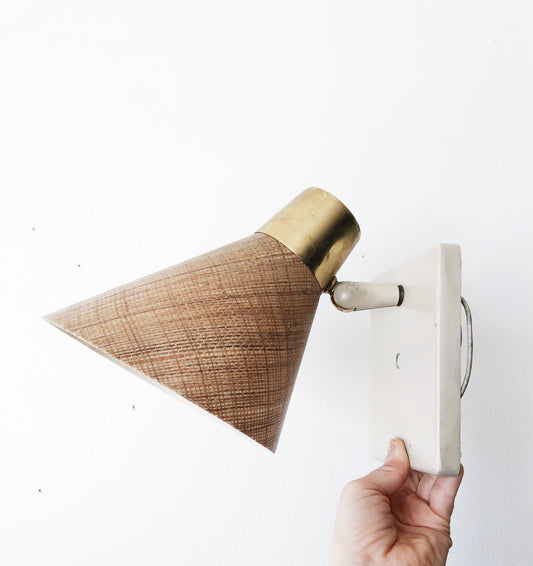 Vintage Mid Century Fiberglass Sconce Light