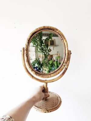 Vintage Bamboo Dresser Mirror