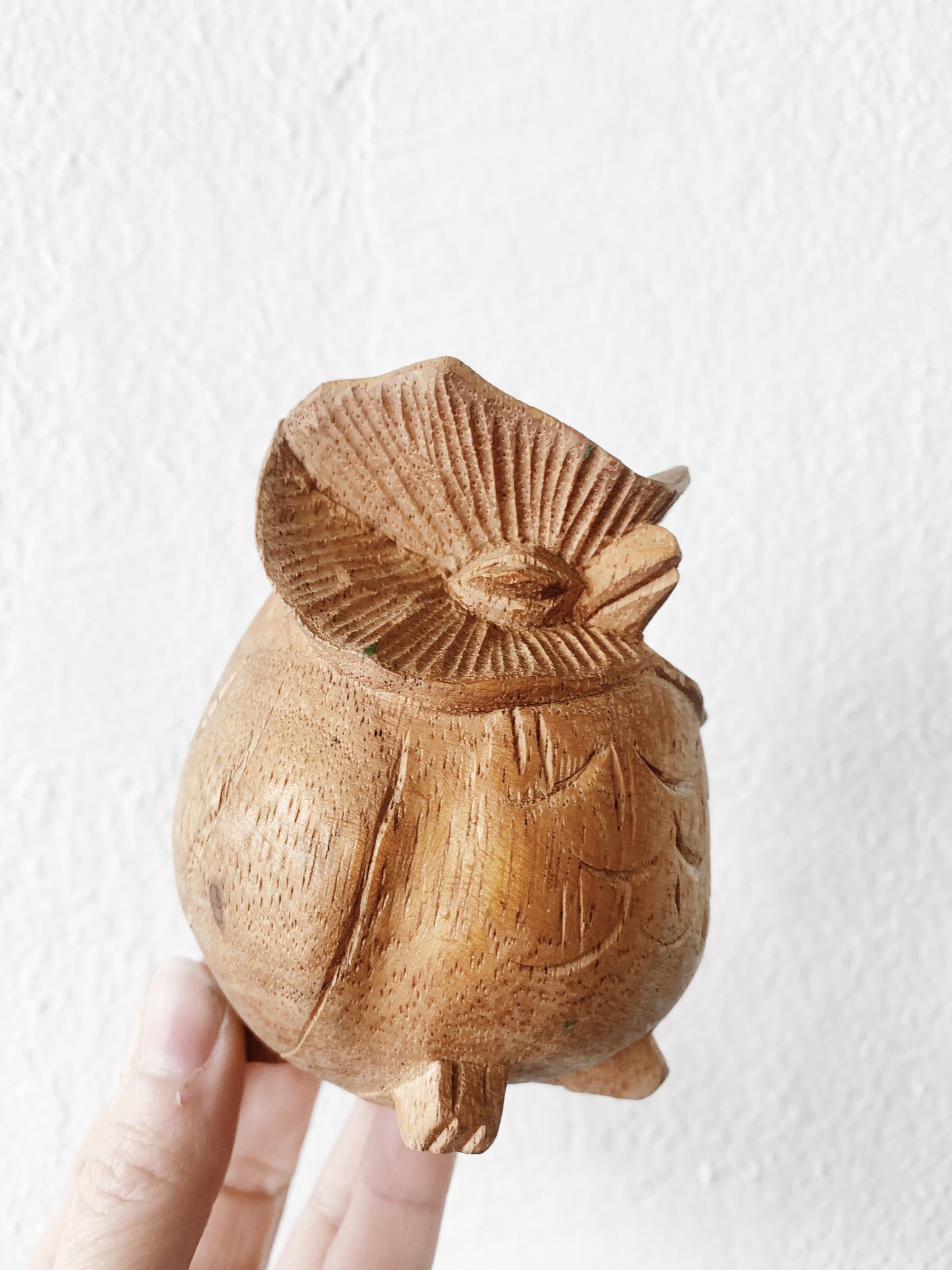 Vintage Carved Wood Owl