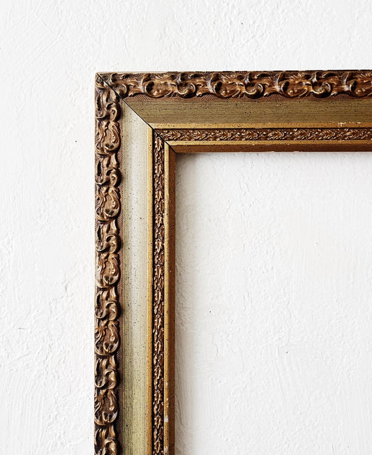 Large Mid Century Carved Wood Frame