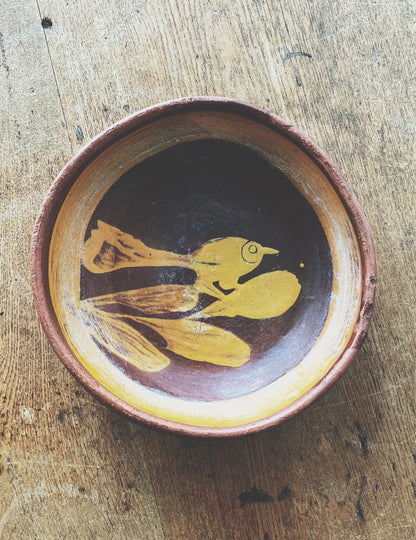 Vintage Hand Painted Clay Dish Mexico