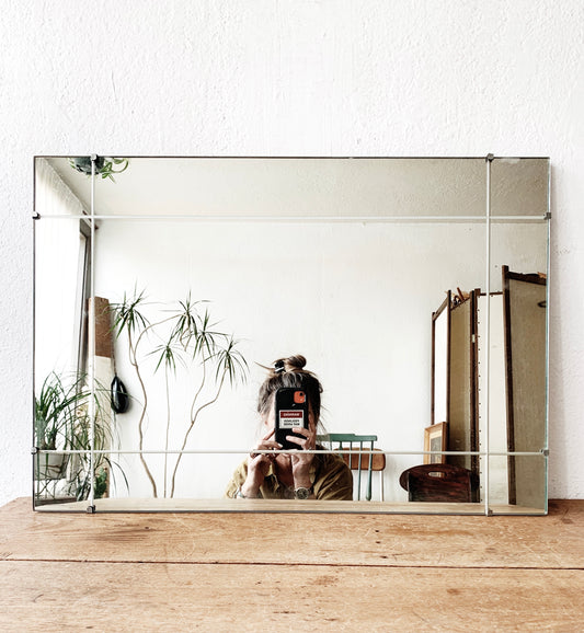 Mid Century Etched Clip Mirror