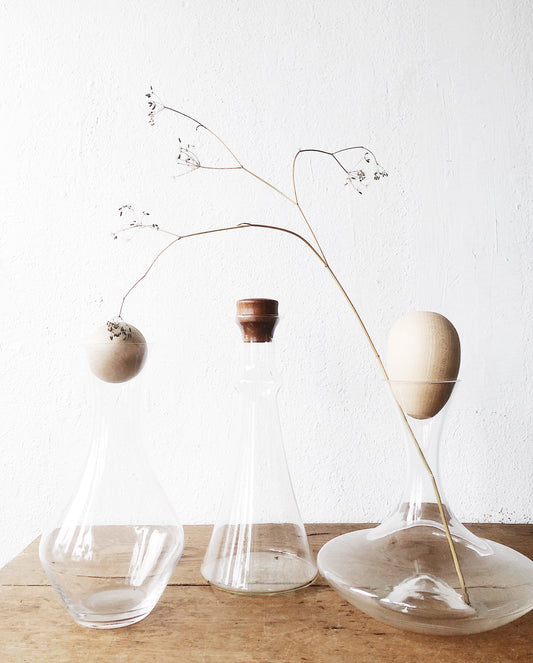 Vintage Blown Glass Decanter with Stopper