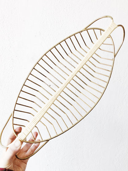 Mid Century Sculptural Brass Basket