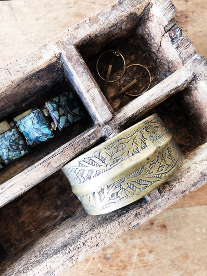 Primitive Carved Pedestal Box