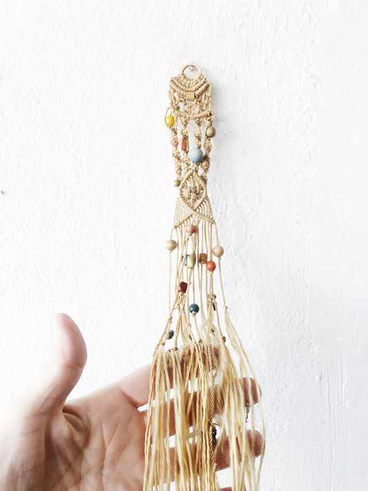 Vintage Beaded Macrame Weaving
