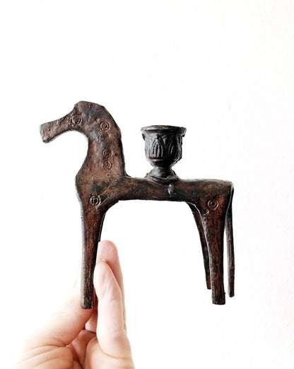 Cast Iron Horse Candlestick