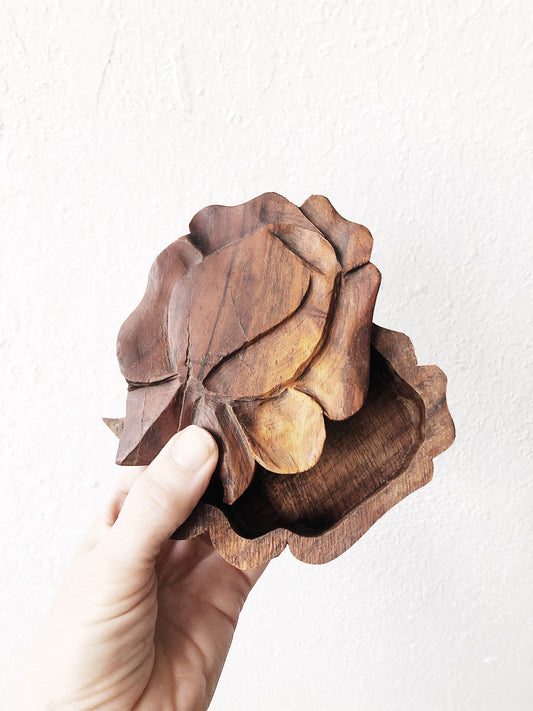 Vintage Carved Rose Treasure Box
