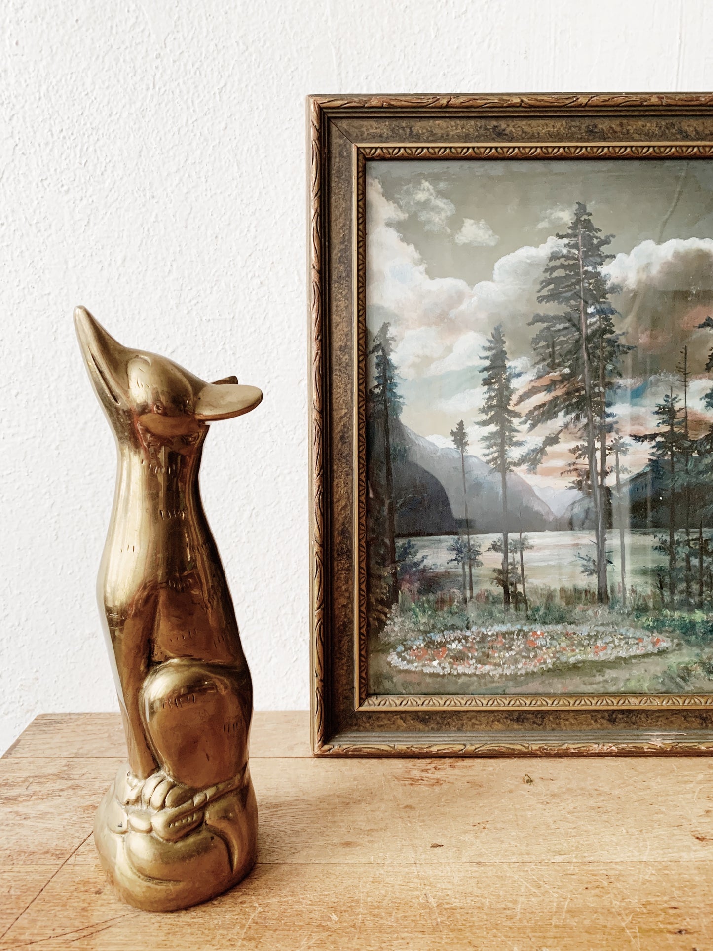 Mid Century Weighty Brass Statue