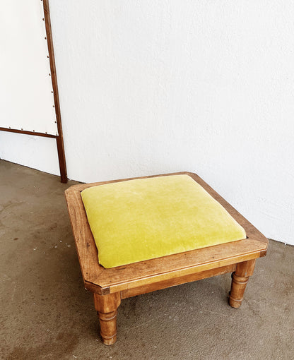 Mid Century Velvet Ottoman