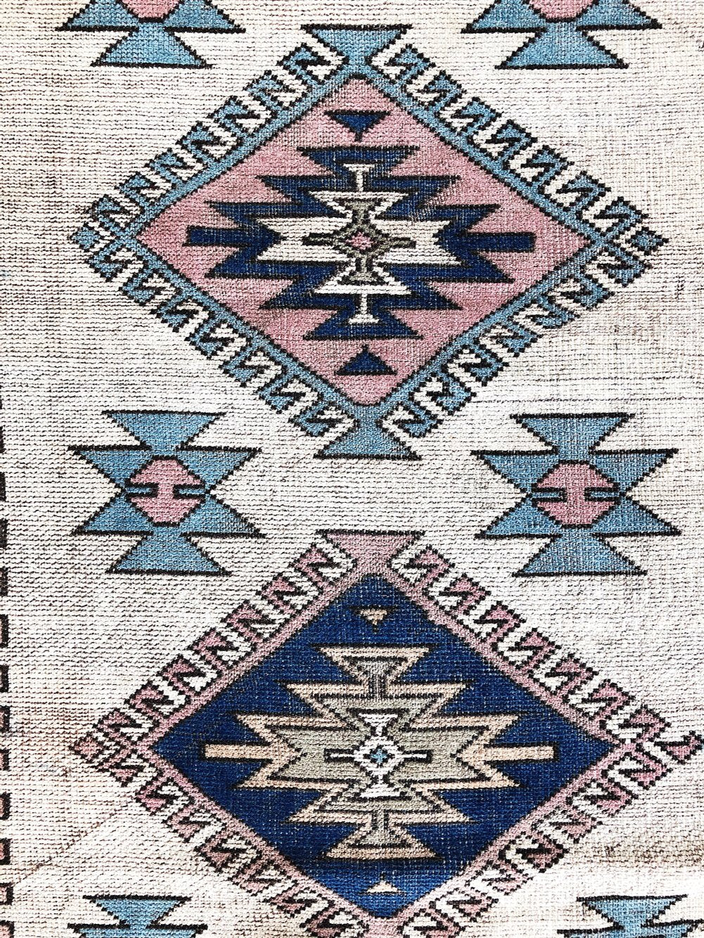 Vintage Turkish Kars Wool Kilim Rug