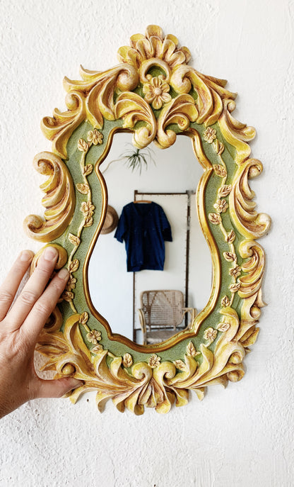 Vintage Decorative Carved Wood Mirror
