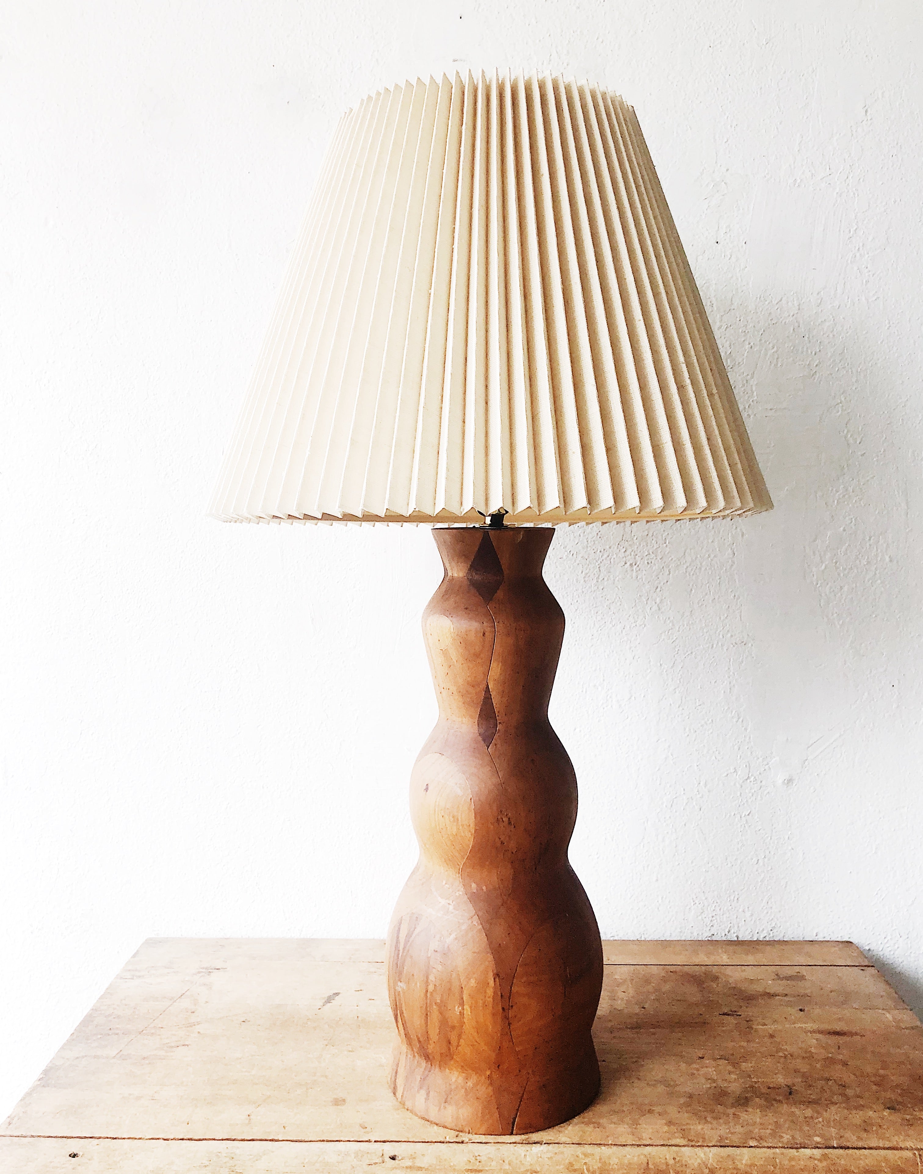 Large Handmade Pieced Wood Lamp - Thumbnail 2