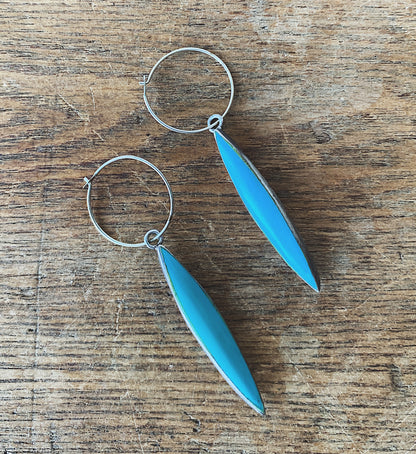 Vintage Turquoise and Sterling Silver Drop Earrings