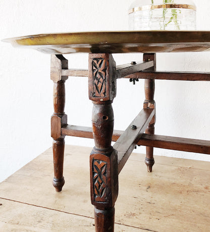 Antique Brass Side Tray Table