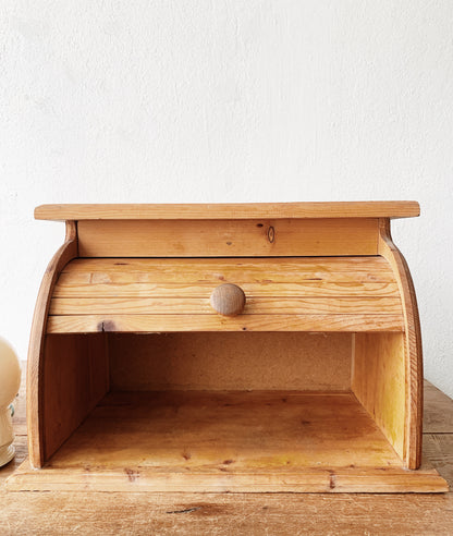 Large Vintage Wood Tambour Storage