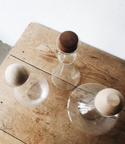 Vintage Blown Glass Decanter with Stopper