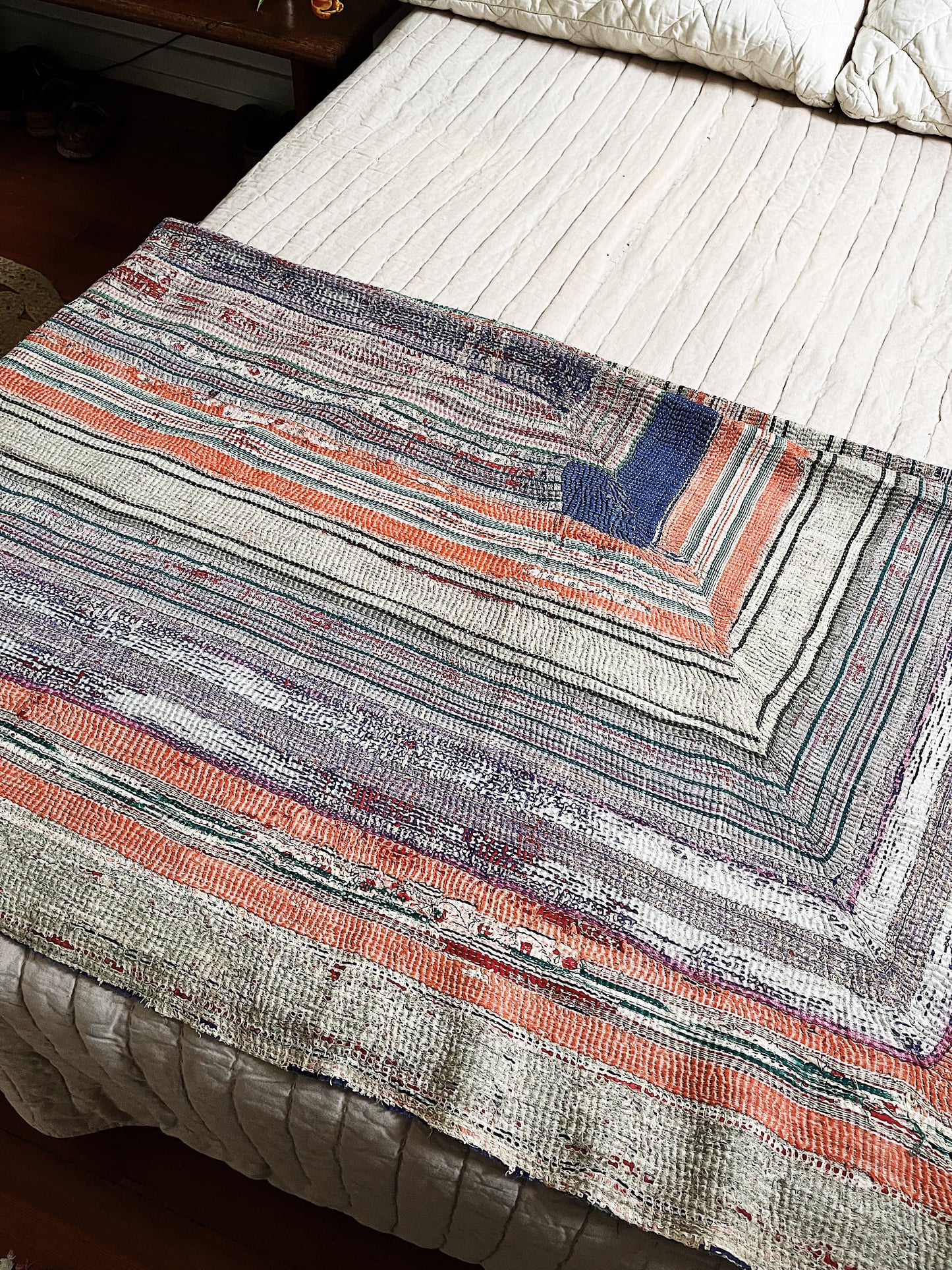 Handmade Cotton Kantha Quilt