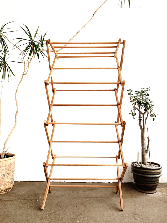 Large Vintage Wood Drying Rack