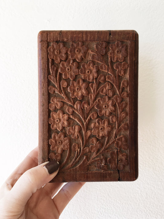 Vintage Carved Wood Box