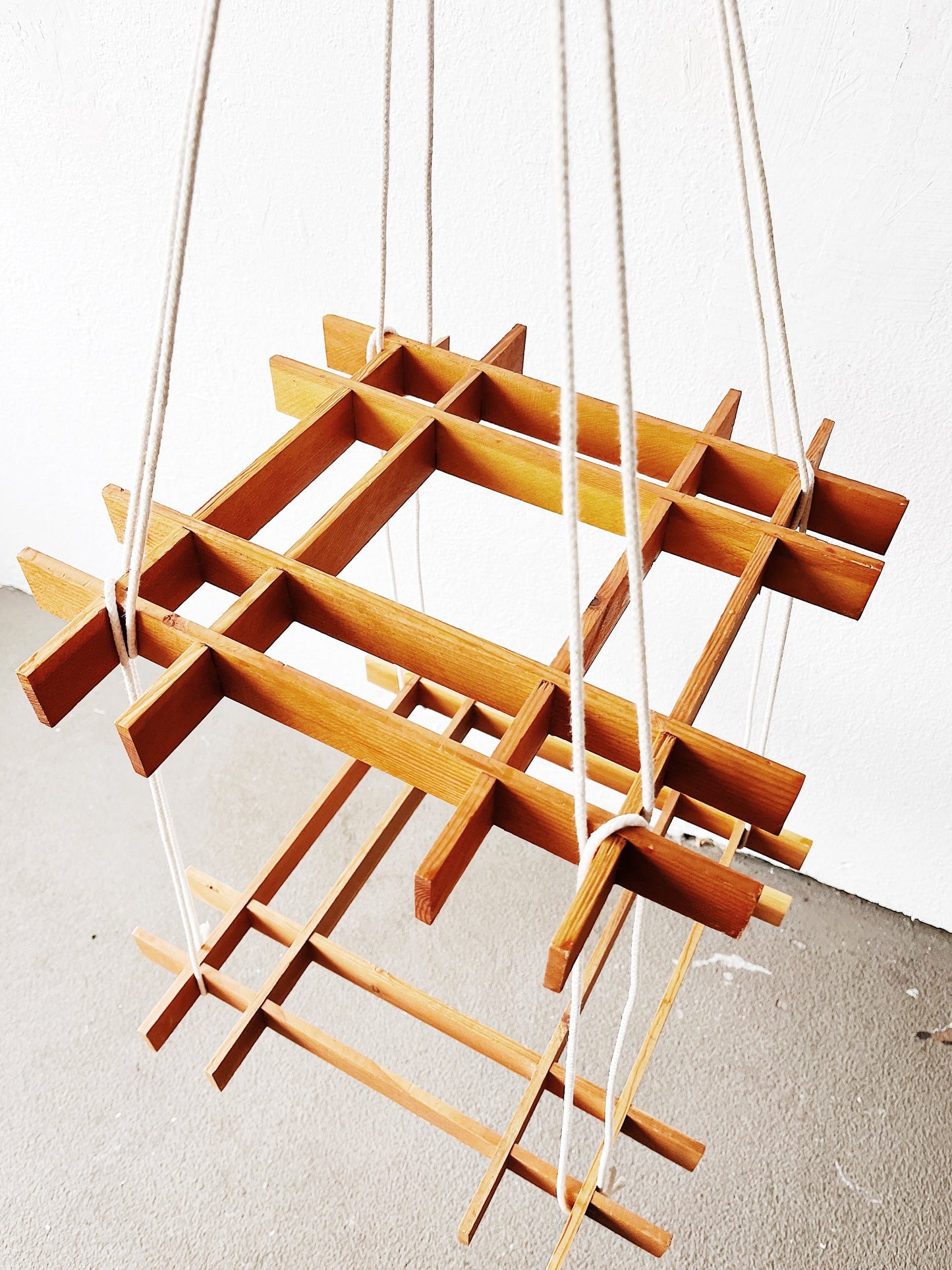 Wooden Grid Plant Hanger