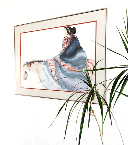 Vintage Framed Carol Grigg Print Signed