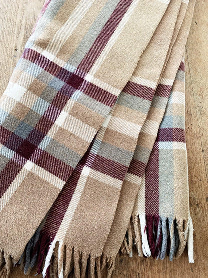 Vintage Wool Plaid Blanket